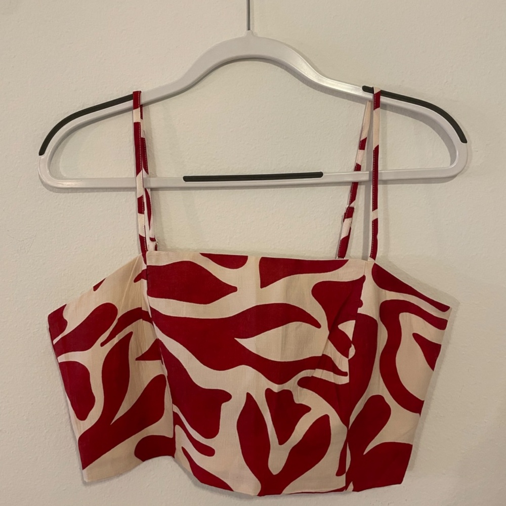 Mango Printed Crop Top (Sz L) - NWT